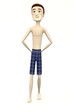 cartoon man in swimsuit - bossy pose