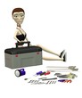 3d render of cartoon character with tools