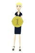 3d render of cartoon character with coin