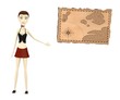 3d render of cartoon character with treasure map