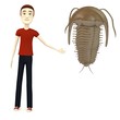 3d render of cartoon character with trilobite