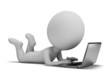 Illustration: 3d small people - game on a laptop 3d small people - game on a laptop