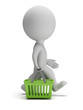 Illustration: 3d small people - shopping basket 3d small people - shopping basket