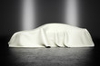 Covered car with studio lighting