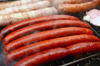 Sausages on barbecue