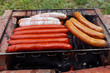 Sausages on barbecue