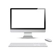 Monitor with keyboard and computer mouse