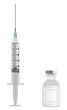 syringe with bottle vector