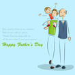vector illustration of father and son in Father's Day background