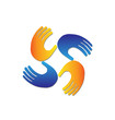 Hands protection logo vector