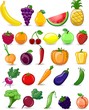 Illustration: Мультфильм овощи и фрукты Мультфильм овощи и фрукты
