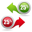 25 percent button with arrow