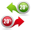 20 percent button with arrow