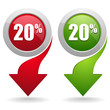 20  percent button with arrow