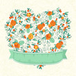 Vector: Floral heart card Floral heart card
