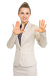 Business woman explaining perspectives