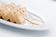 pink fish cake with mayonnaise is a tipical spanish meal