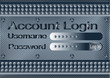 login form on metal plate