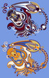 Vektor: original hand draw line art ornate flower design. original hand draw line art ornate flower design.