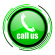 call us green circle glossy icon