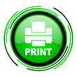 print green circle glossy icon