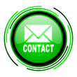 contact green circle glossy icon