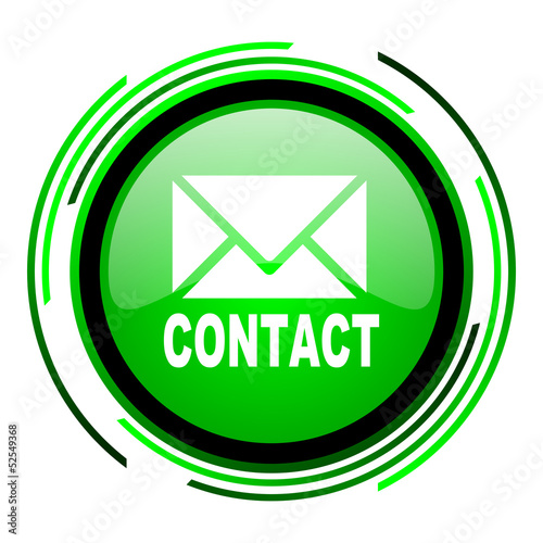Illustration: contact green circle glossy icon contact green circle glossy icon