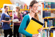 Students learning in library