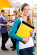 Students learning in library