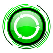 refresh green circle glossy icon