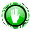 stop green circle glossy icon