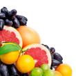 Set of fruits isolated on white background