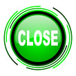 close green circle glossy icon