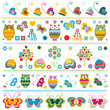 Cute Borders With Colorful Ele...