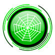 spider web green circle glossy icon