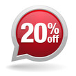 20 percent off red speech bubble