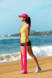 Fitness woman with resistance band
