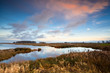 sunset over wild lake
