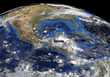 Guatemala flag on pole on earth globe illustration