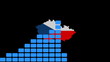 Graph with Czech Republic map flag animation