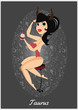 Zodiac horoscope sign Taurus with a beautiful girl