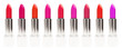 Various lipsticks set. Isolated on white background.