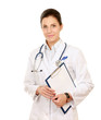 Foto: Portrait of young doctor or medic with folder and stethoscope Portrait of young doctor or medic with folder and stethoscope