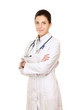 Foto: Young doctor woman with stethoscope isolated on white background Young doctor woman with stethoscope isolated on white background