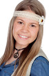 Pretty girl with hippie clothes