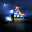 Businessman draws a submarine