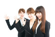 Beautiful asian businesswomen isolated on white background