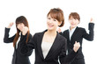 Beautiful asian businesswomen isolated on white background