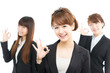 Beautiful asian businesswomen isolated on white background