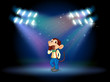 A monkey acting at the stage